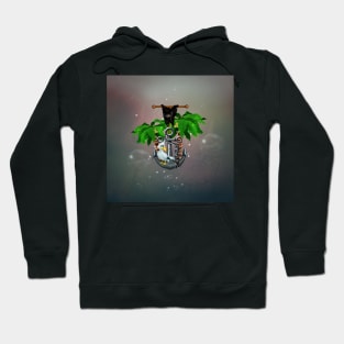 Anchor with funny gull and palm trees Hoodie